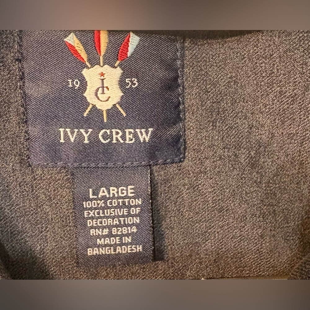 IVY CREW Men's long sleeve shirt size:L color:gray - Picture 5 of 5